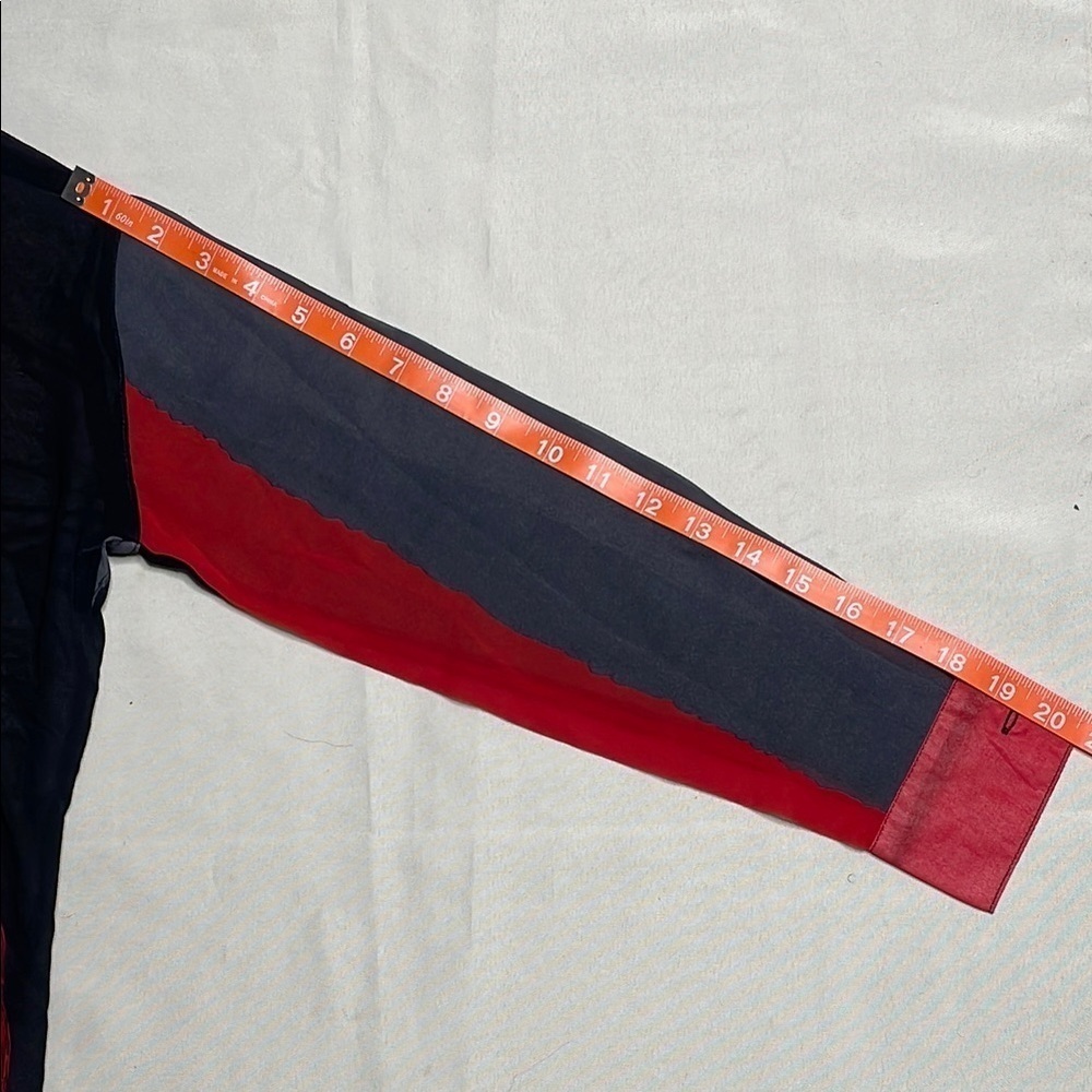 Red and Gray Sheer Blouse - Picture 7 of 11